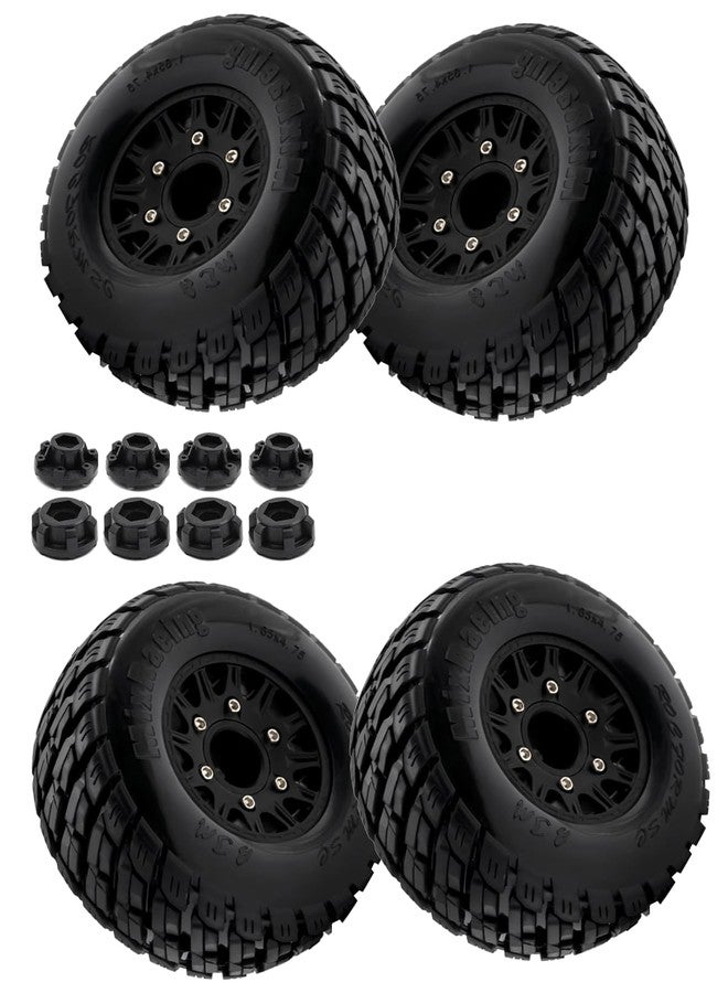 عجلات وإطارات Rcarmumb RC لسيارات Slash 2WD و 4×4 بمقياس 1/10، وSenton Axia1 Red cat RC 4WD، وإطارات بديلة سداسية قابلة للفصل للثلج والصحراء، وإطارات شاحنات RC سداسية مقاس 12 مم/14 مم (4 قطع) باللون الأسود - Image 1